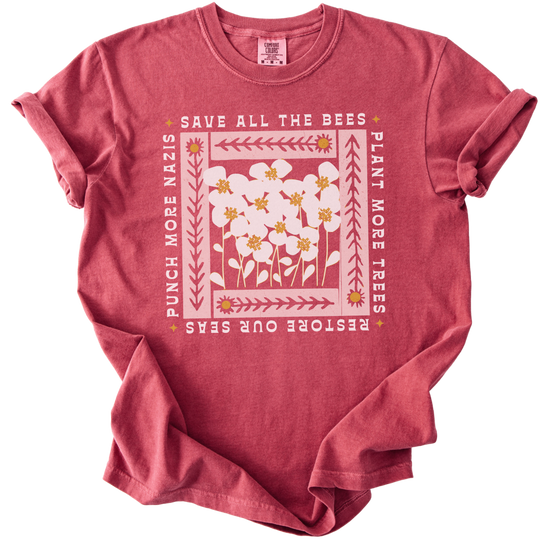 Save All The Bees Punch More Nazis Tee