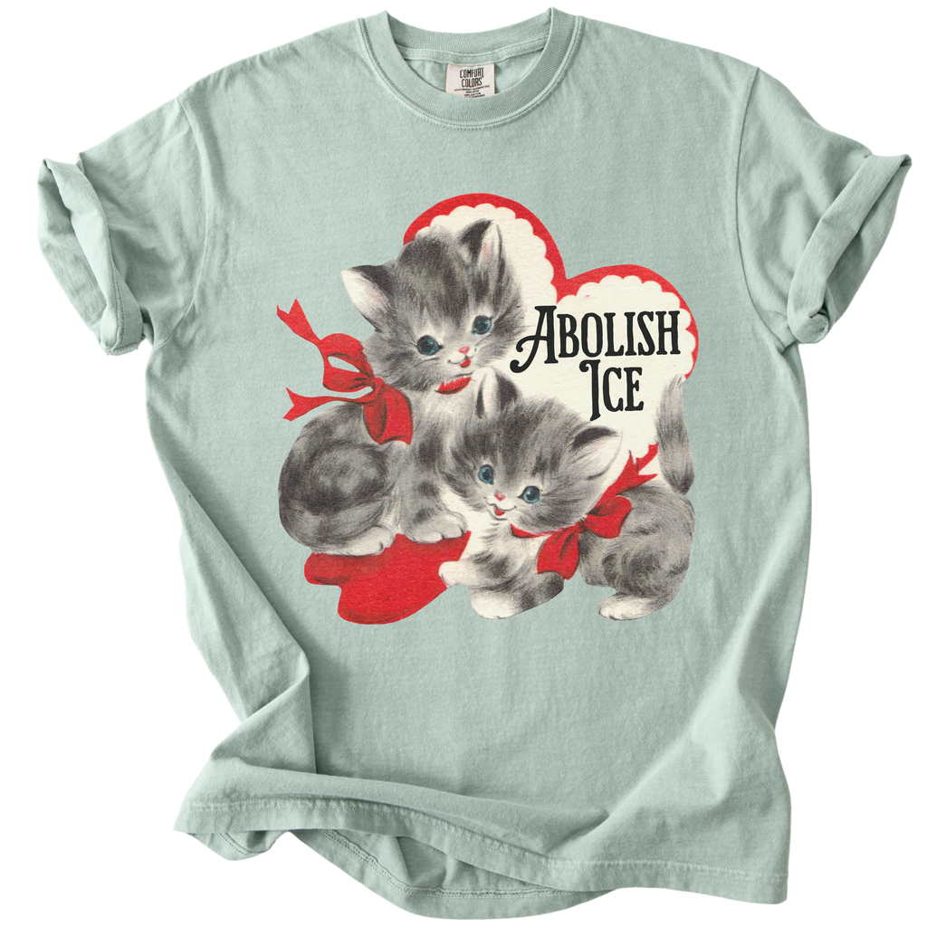 Retro Kittens Abolish ICE Tee