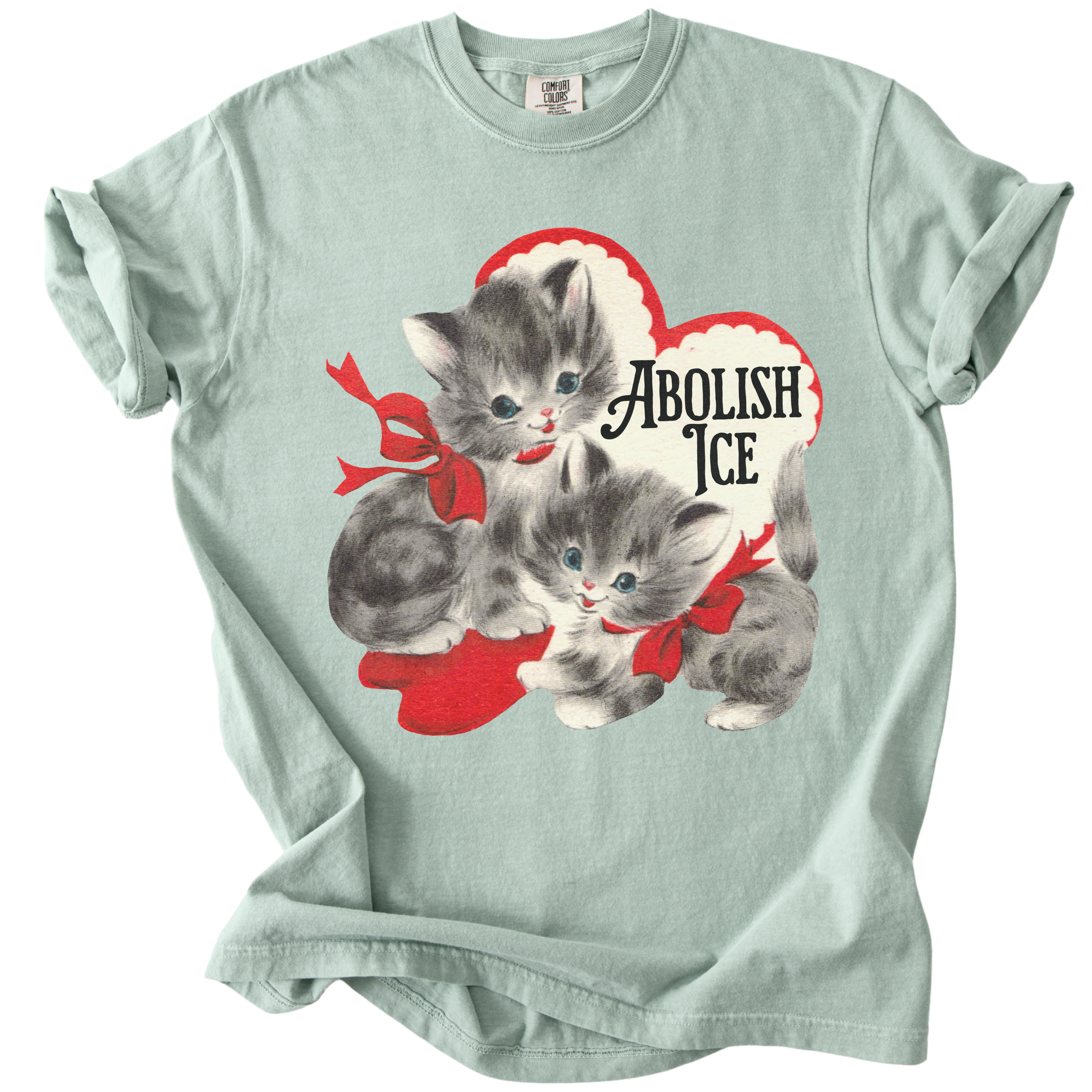 Retro Kittens Abolish ICE Tee