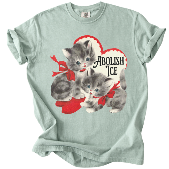 Retro Kittens Abolish ICE Tee
