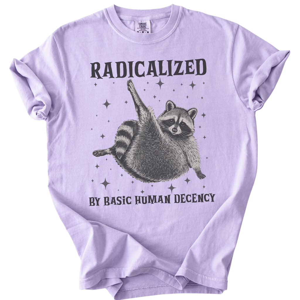 Raccoon Radicalized by Basic Human Decency Tee