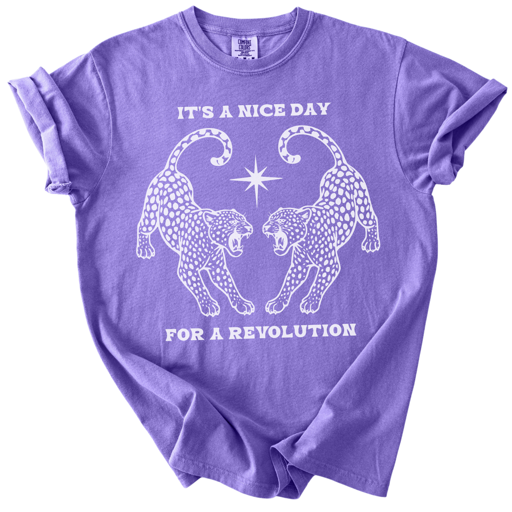 It's A Nice Day for A Revolution Leopards Tee