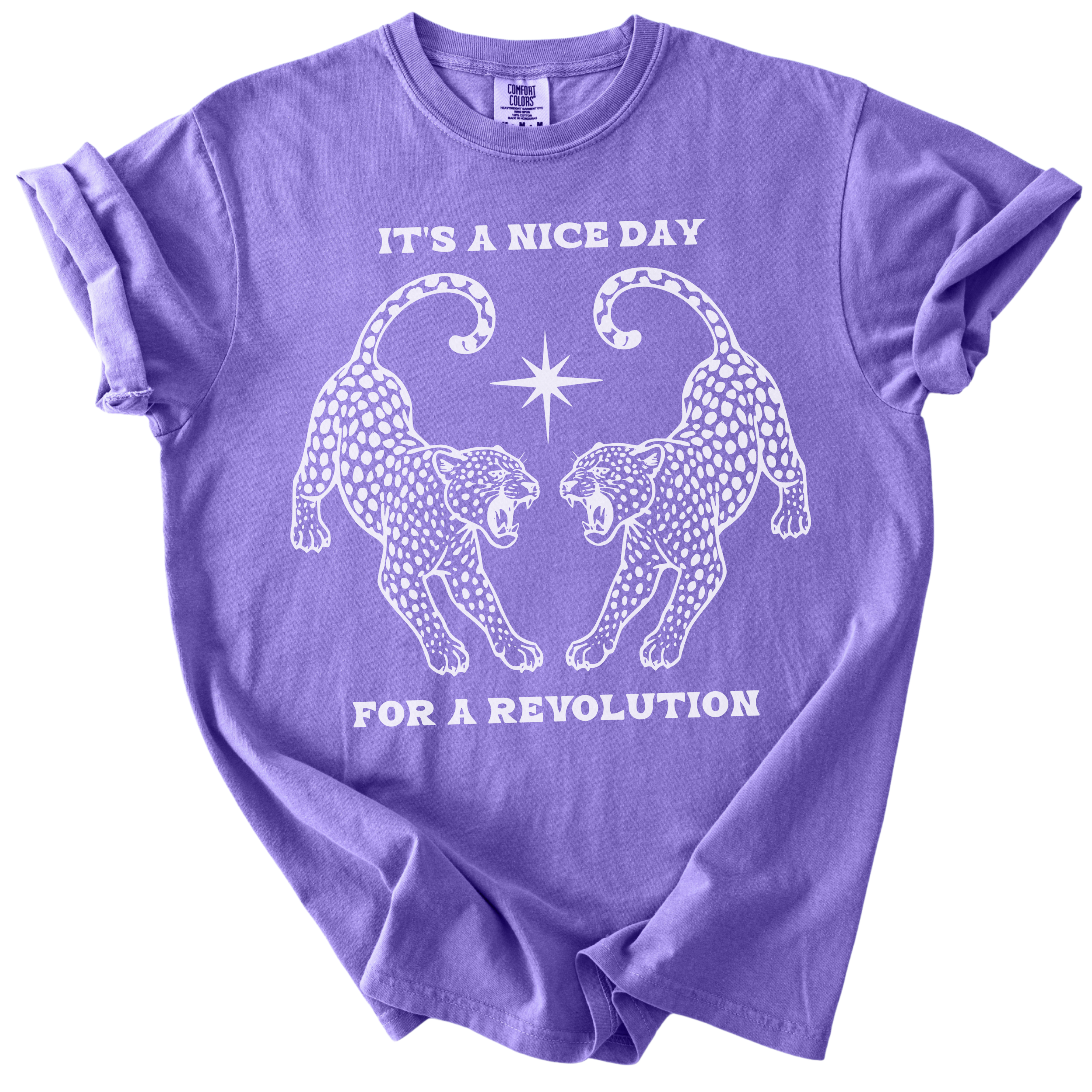 It's A Nice Day for A Revolution Leopards Tee