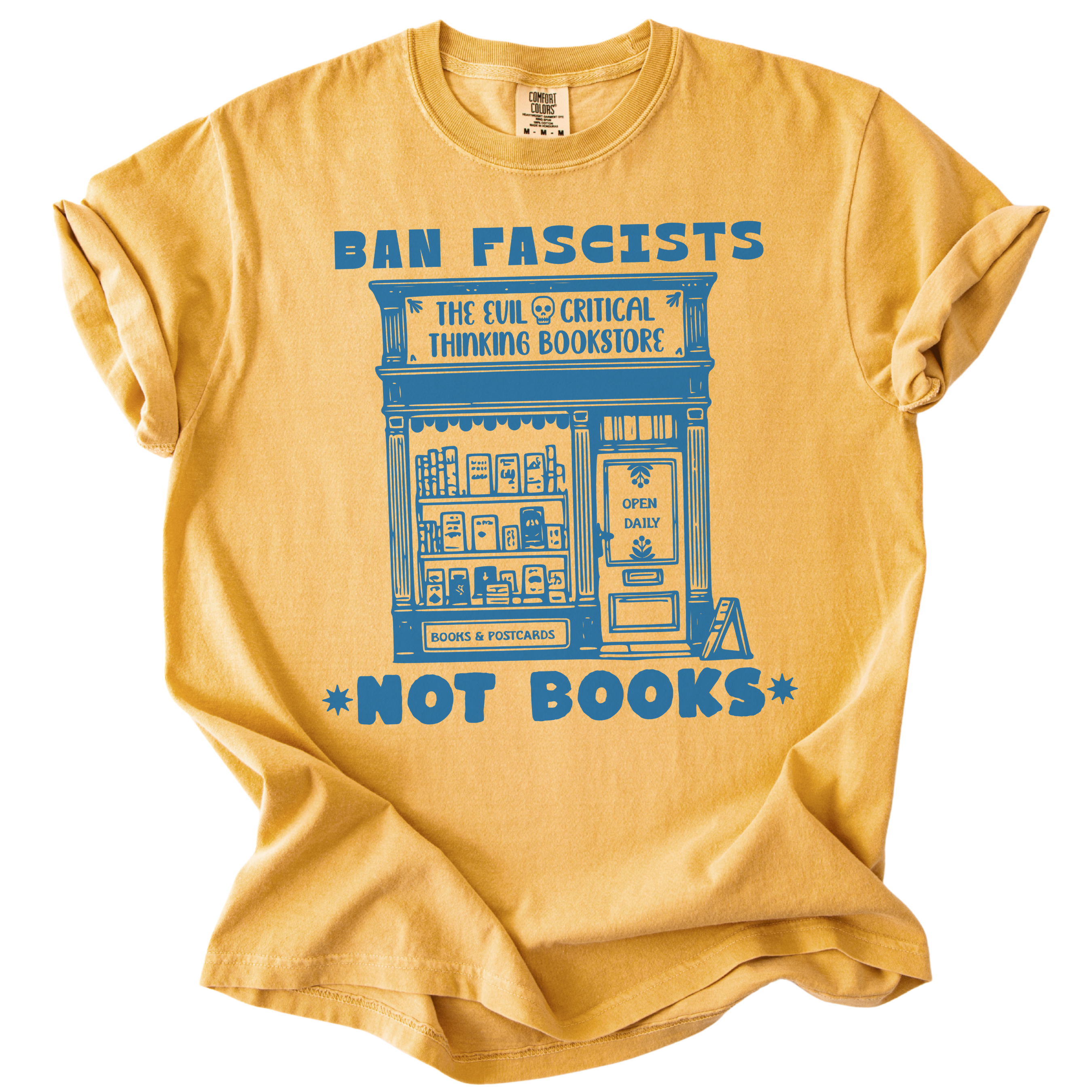 Ban Fascists Not Books Bookstore Tee