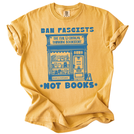 Ban Fascists Not Books Bookstore Tee