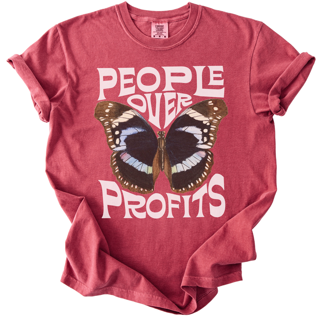 People Over Profits Butterfly Tee