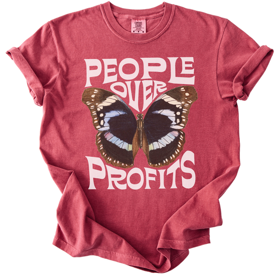 People Over Profits Butterfly Tee