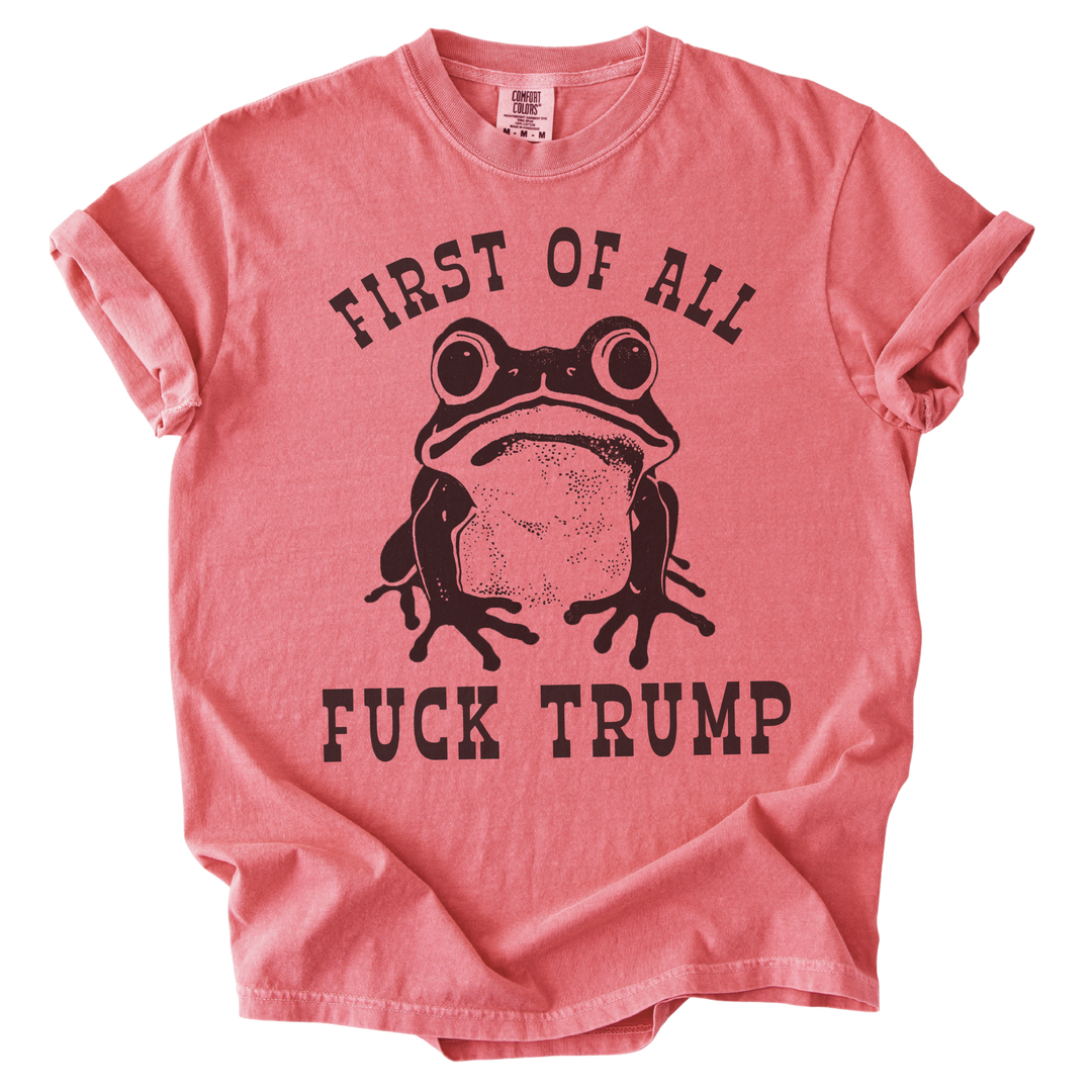First of All Fuck Trump Frog Tee