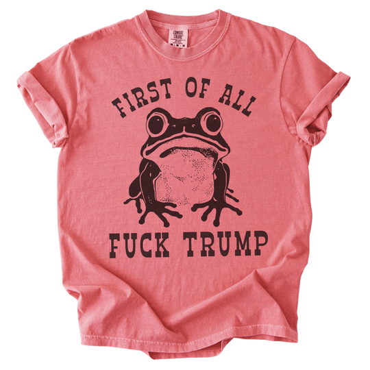 First of All Fuck Trump Frog Tee