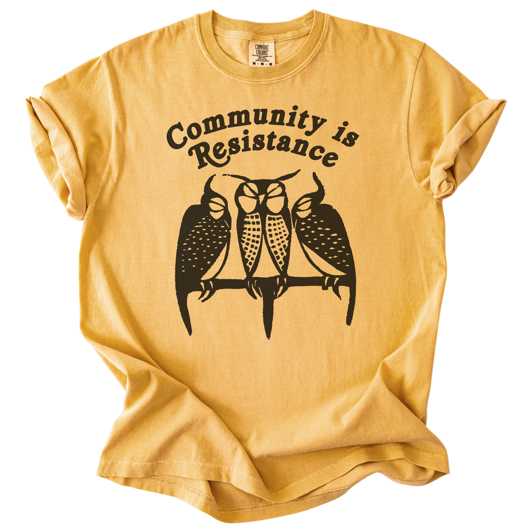 3 Owl Community is Resistance Tee