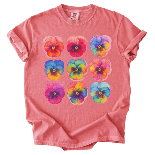 Rainbow Pride Pansies Tee
