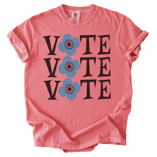 Retro Vote Blue Flower Tee