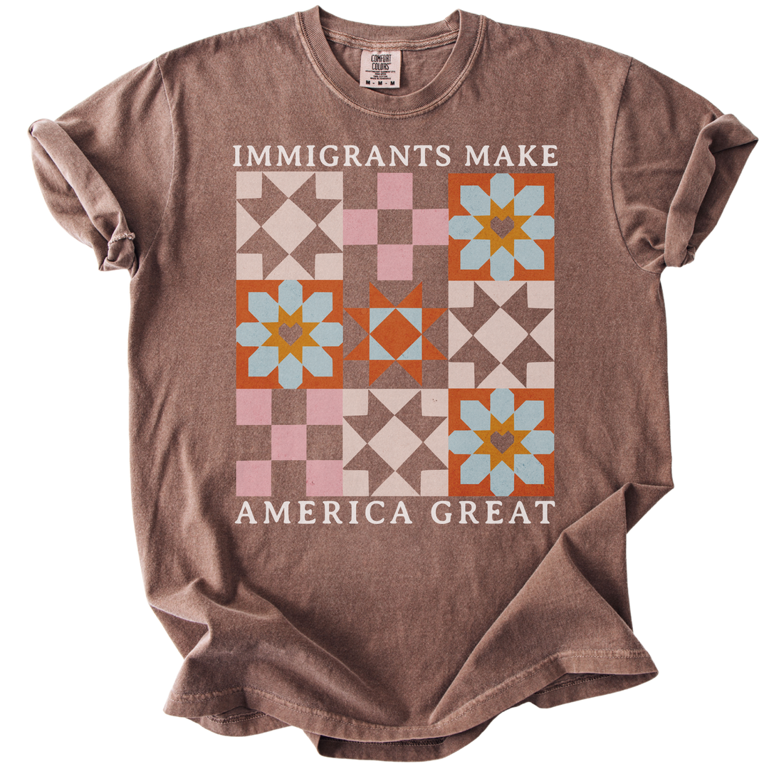Immigrants Make America Great Quilt Pattern Tee