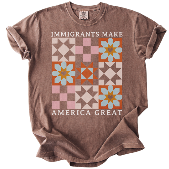 Immigrants Make America Great Quilt Pattern Tee
