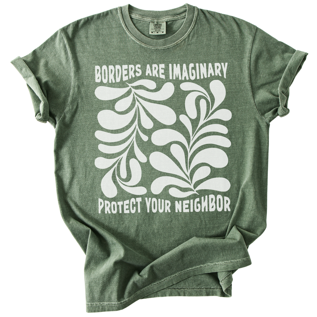 Borders Are Imaginary Abstract Tee