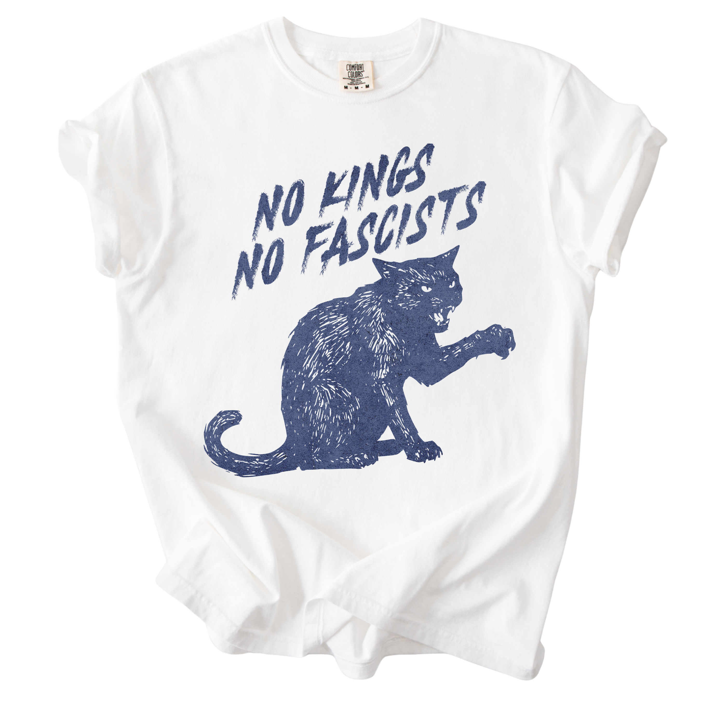 No Kings No Fascists Black Cat Tee