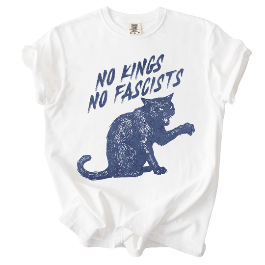 No Kings No Fascists Black Cat Tee