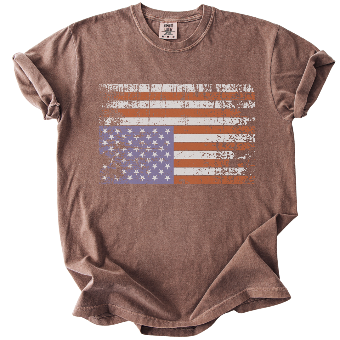 Distressed Upside Down American Flag Tee
