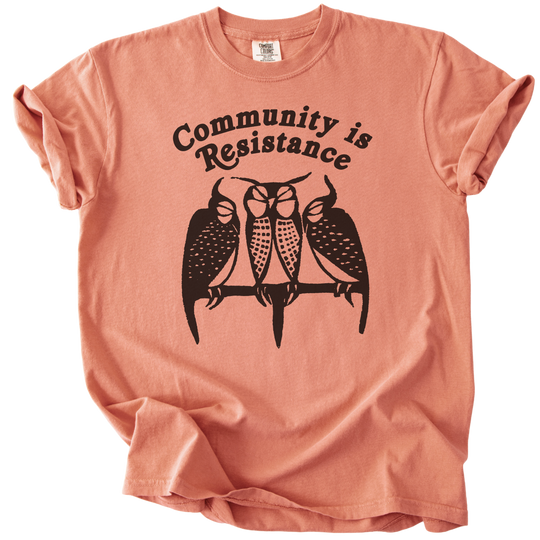 3 Owl Community is Resistance Tee