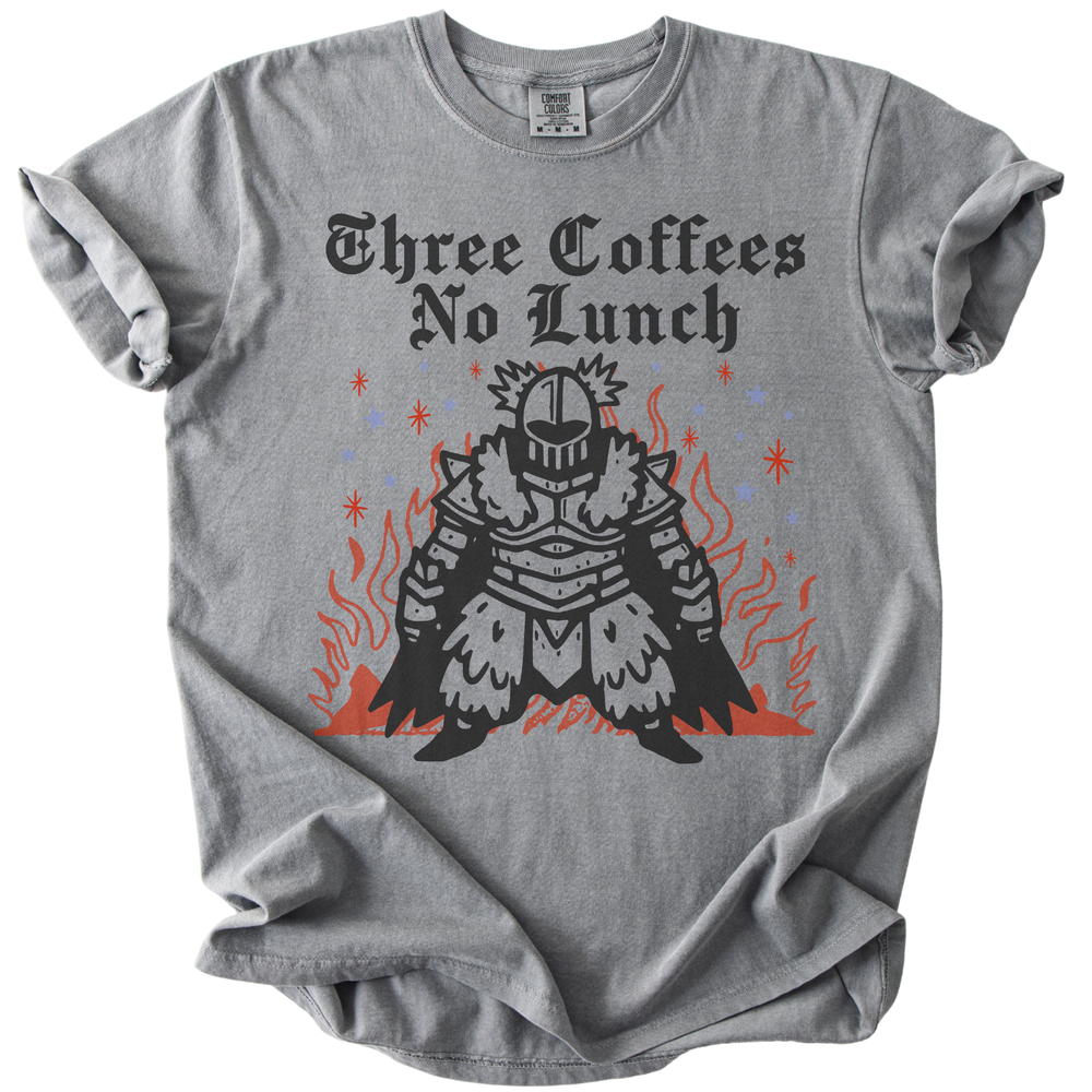 Three Coffees No Lunch Tee