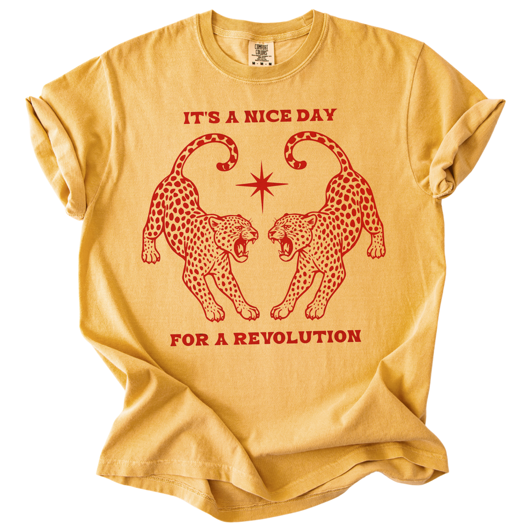 It's A Nice Day for A Revolution Leopards Tee