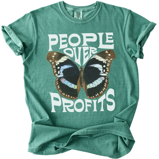 People Over Profits Butterfly Tee