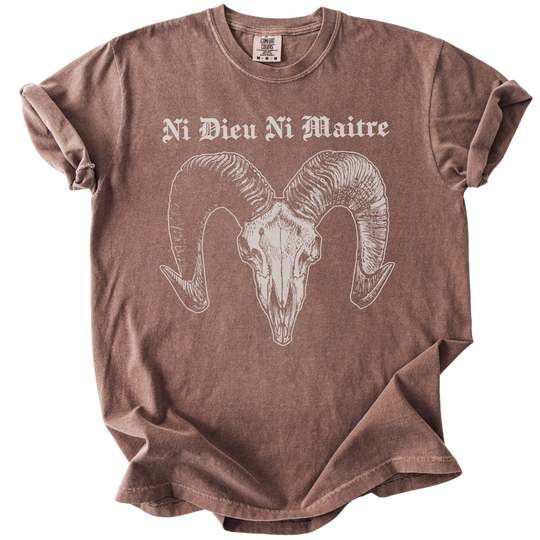Ni Dieu Ni Maitre Ram Skull Tee