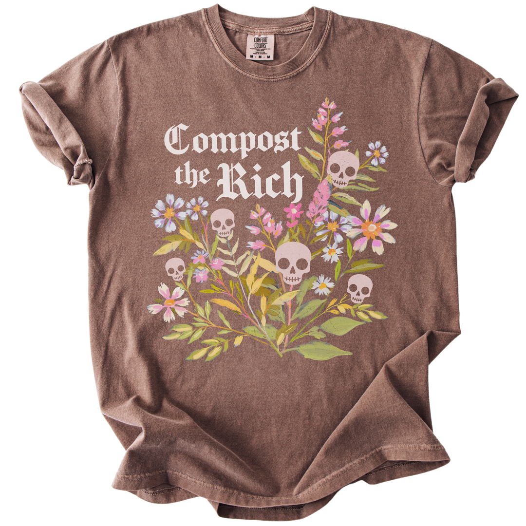 Compost The Rich Floral Skull Tee