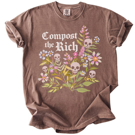 Compost The Rich Floral Skull Tee