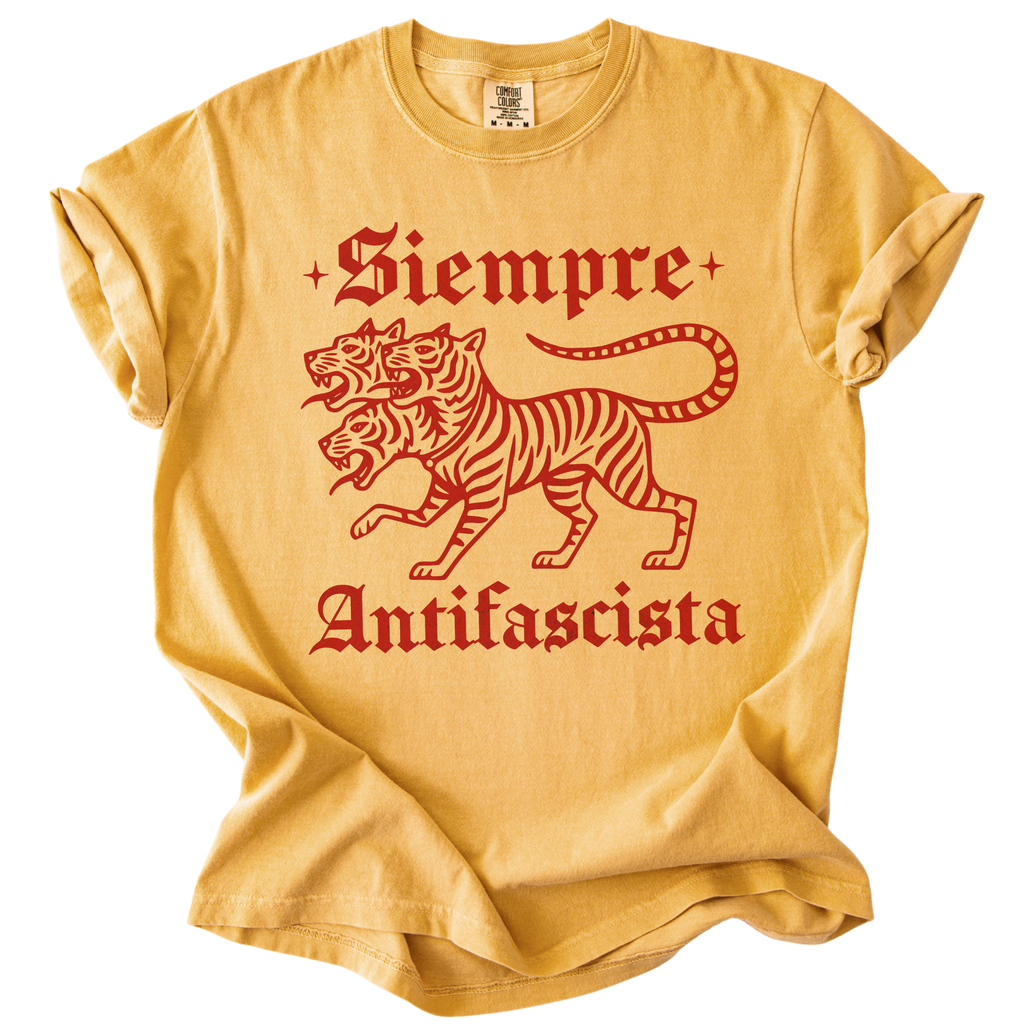 3 Headed Tiger Siempre Antifascista Tee