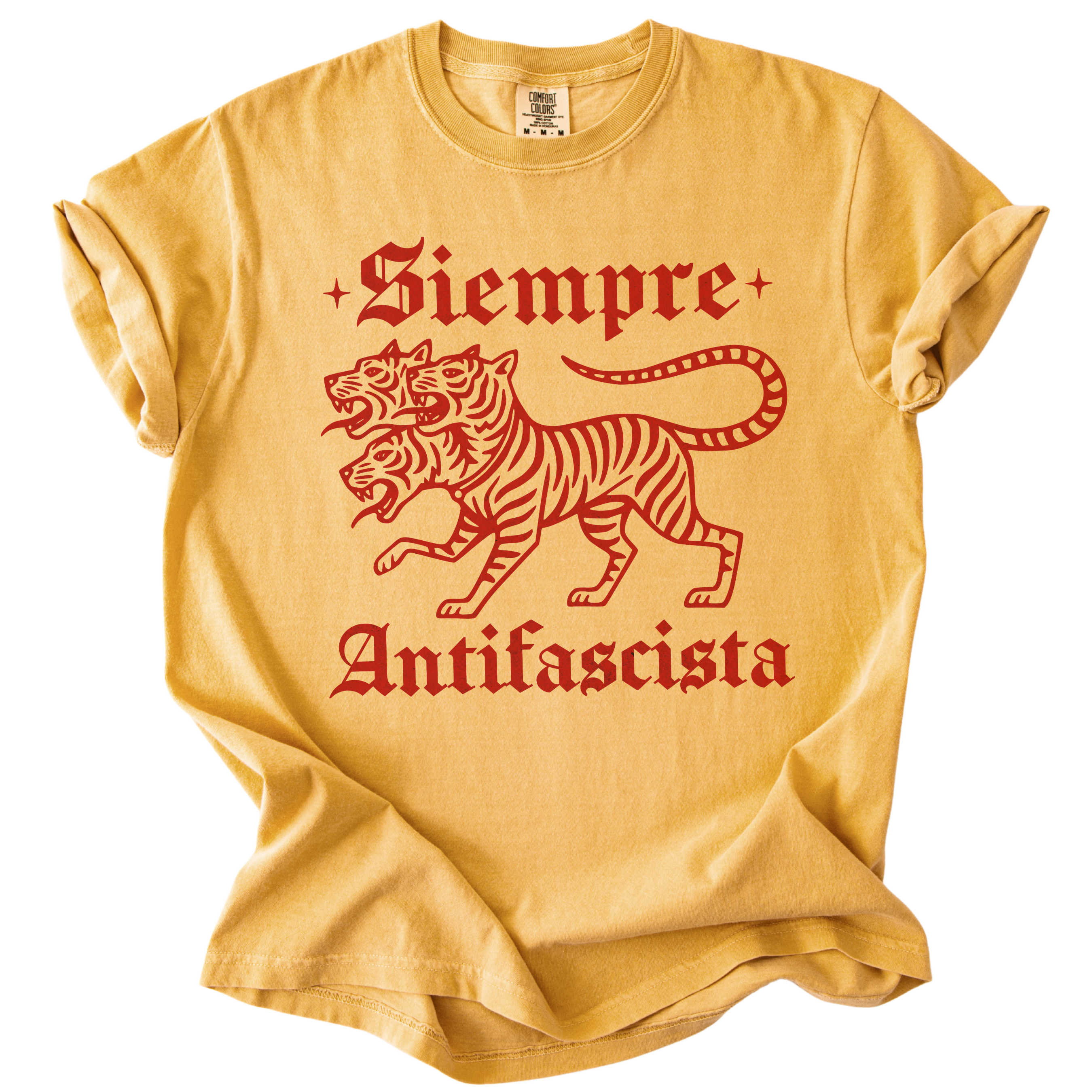 3 Headed Tiger Siempre Antifascista Tee