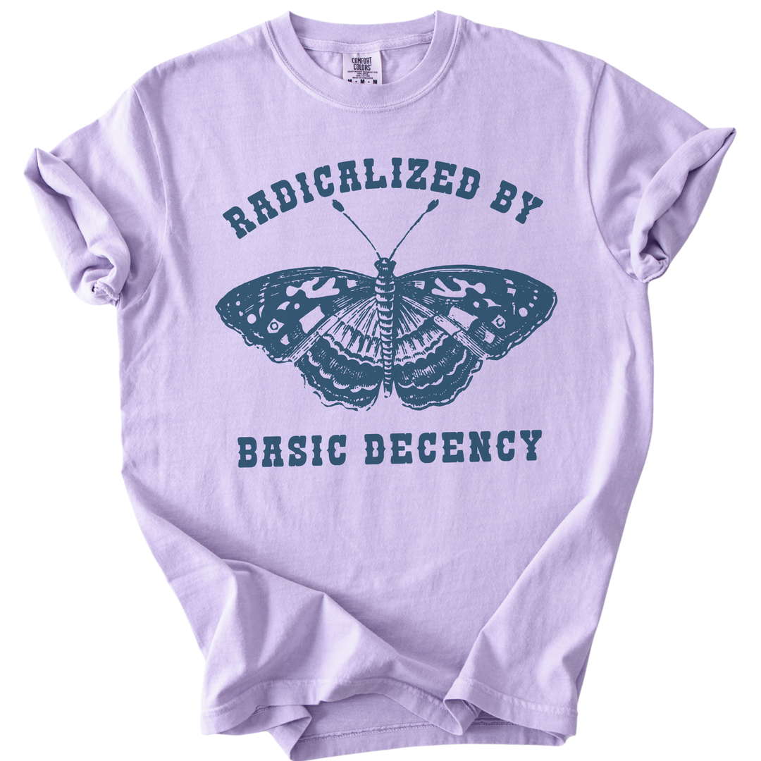 Radicalized By Basic Decency Butterfly Tee