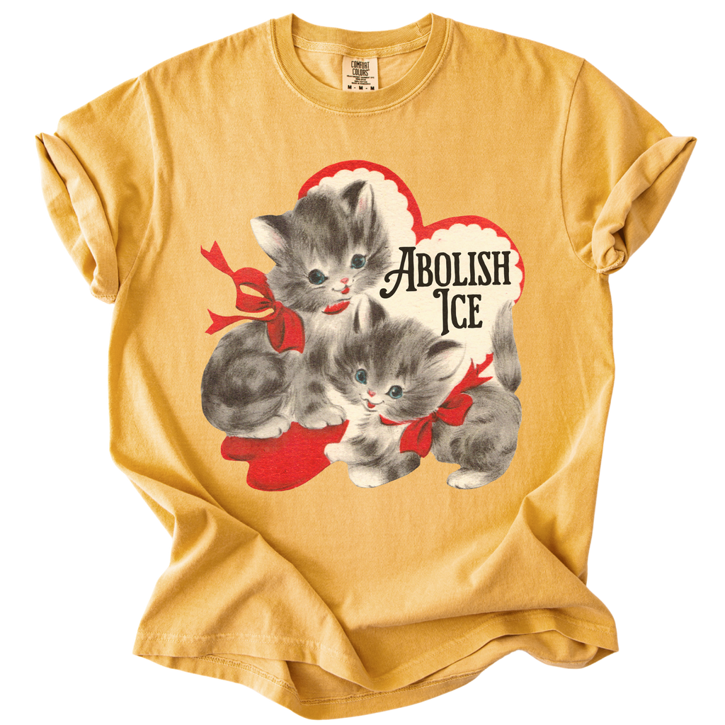 Retro Kittens Abolish ICE Tee