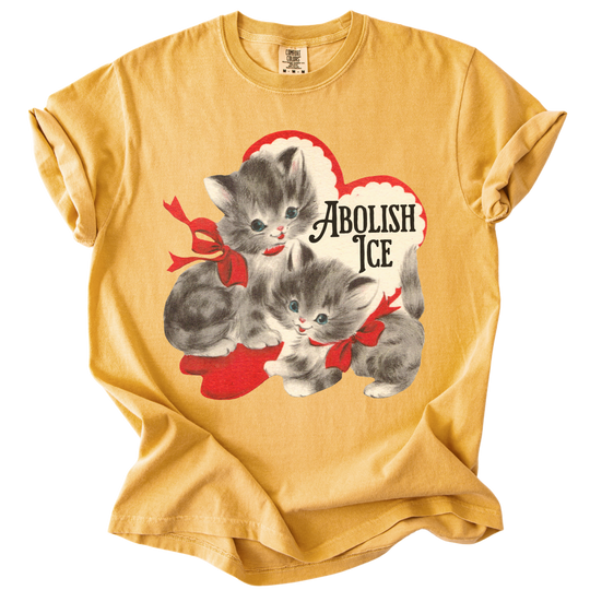 Retro Kittens Abolish ICE Tee