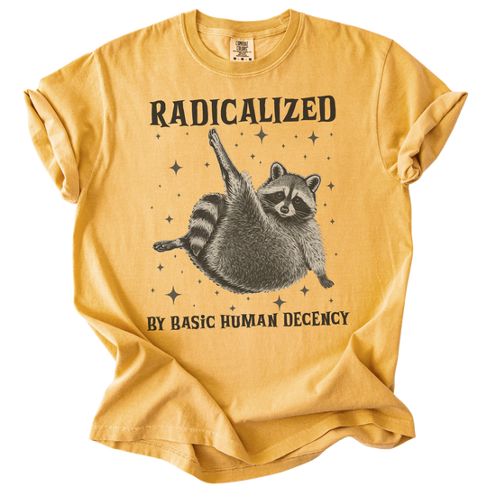 Raccoon Radicalized by Basic Human Decency Tee