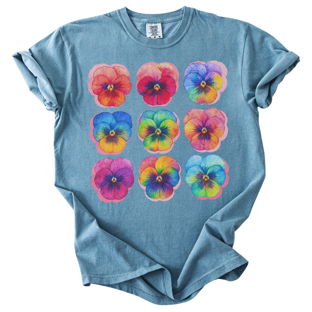 Rainbow Pride Pansies Tee