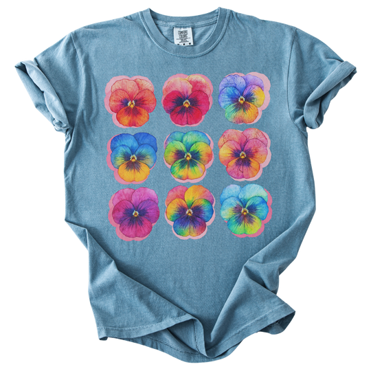 Rainbow Pride Pansies Tee