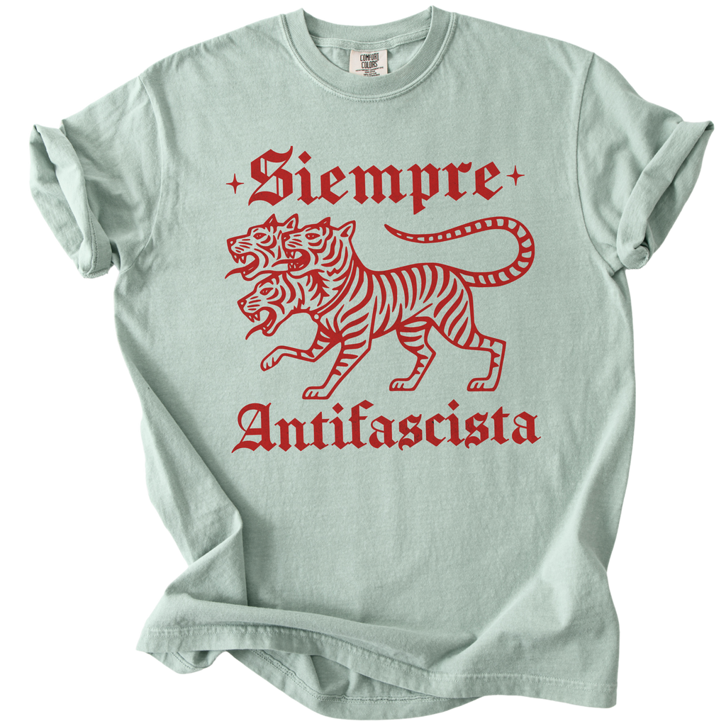 3 Headed Tiger Siempre Antifascista Tee