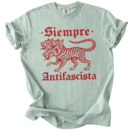 3 Headed Tiger Siempre Antifascista Tee