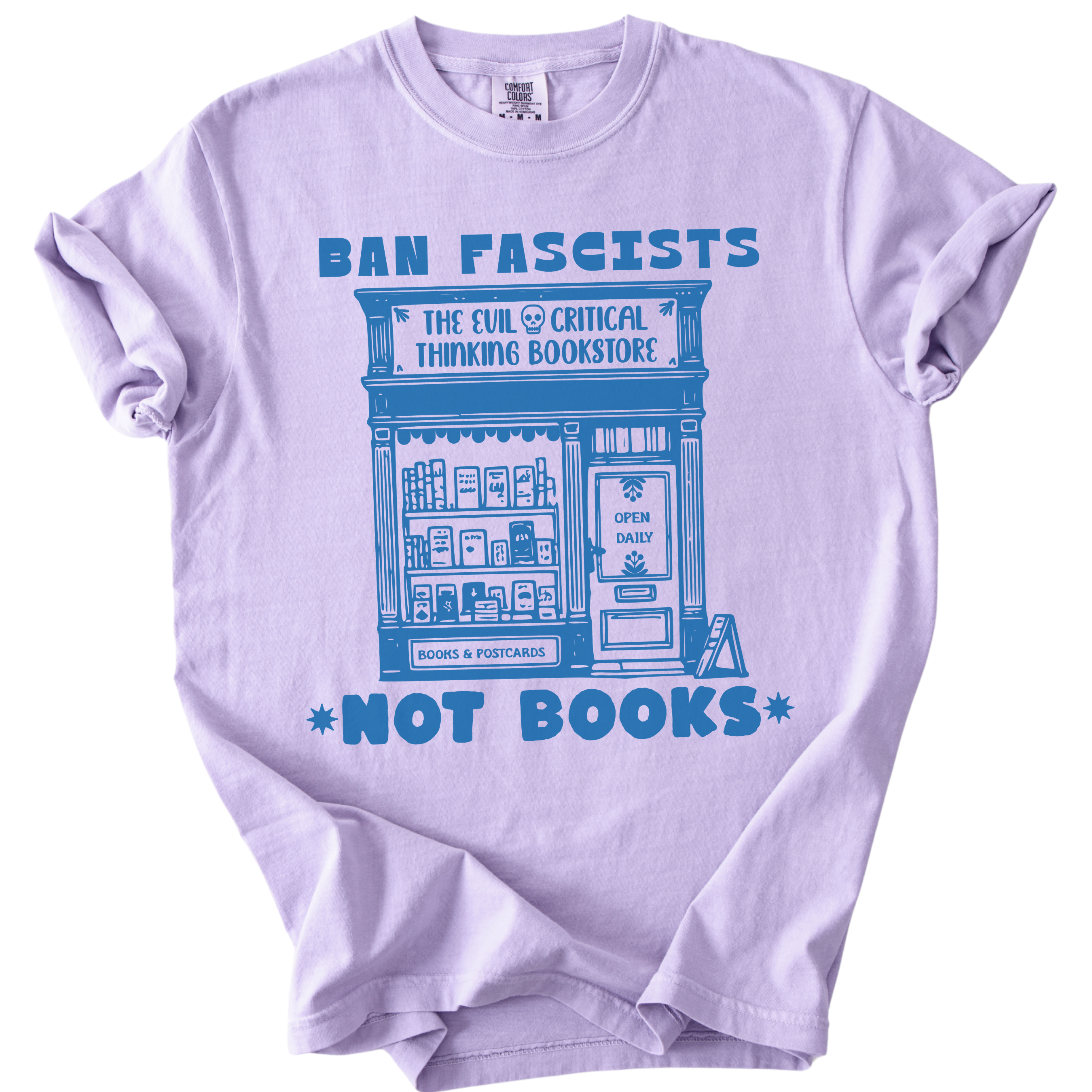 Ban Fascists Not Books Bookstore Tee