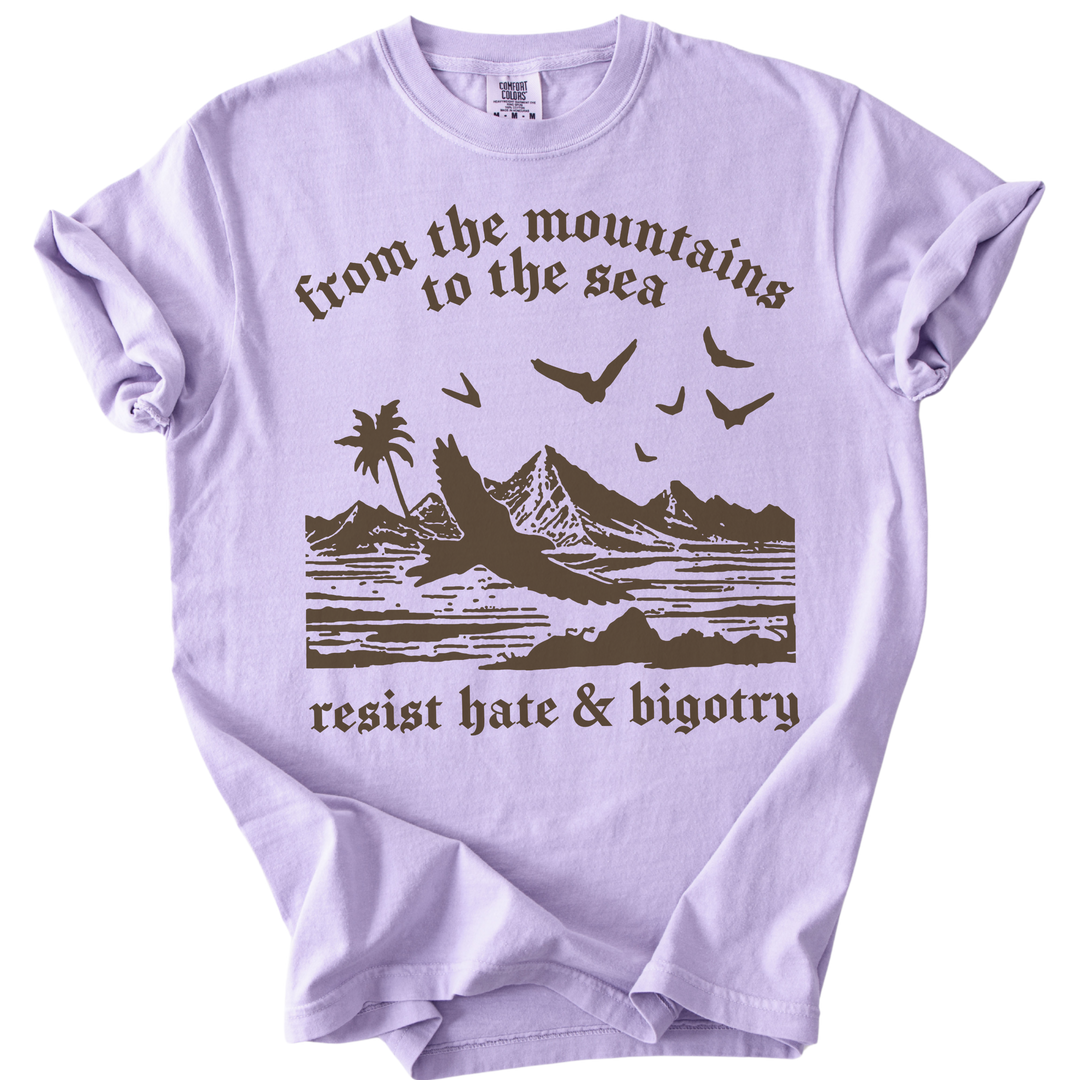 From The Mountains to The Sea Resist Hate &amp; Bigotry Tee