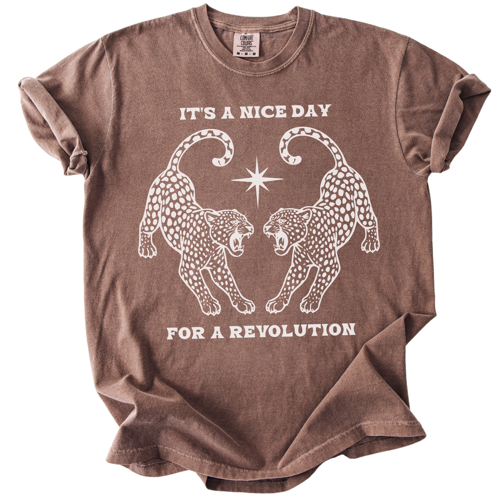 It's A Nice Day for A Revolution Leopards Tee