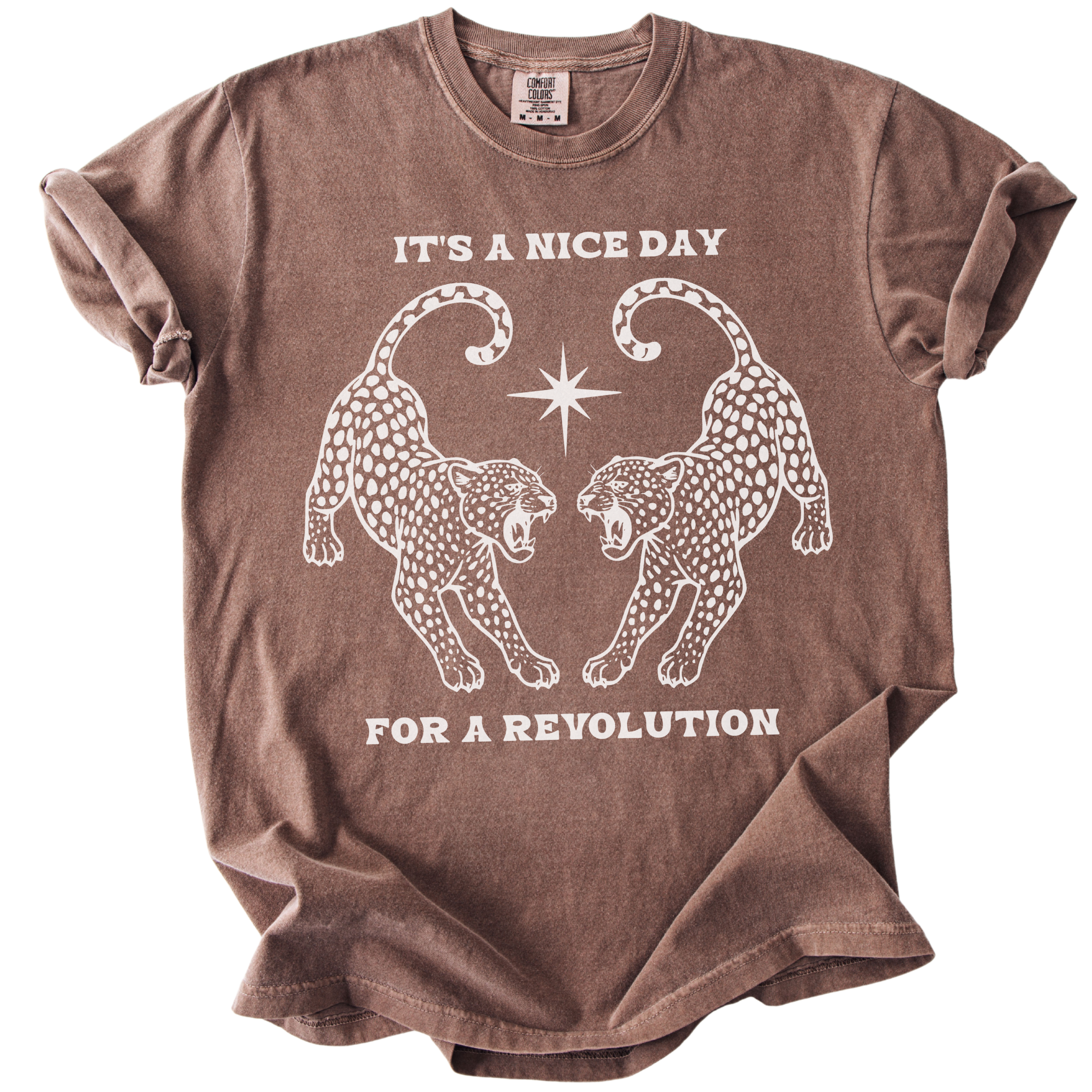 It's A Nice Day for A Revolution Leopards Tee