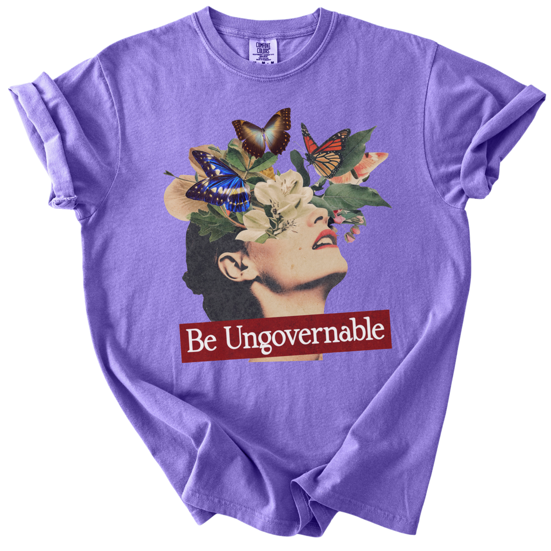 Be Ungovernable Butterfly Collage Tee