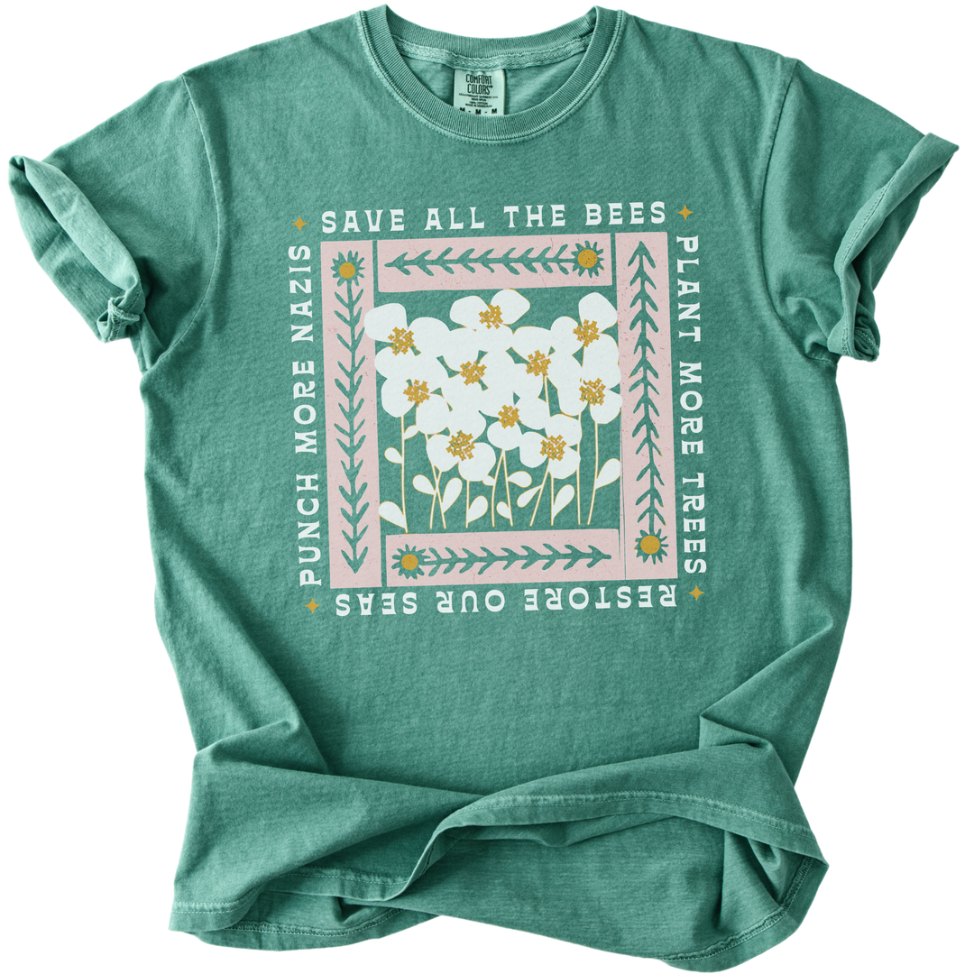 Save All The Bees Punch More Nazis Tee