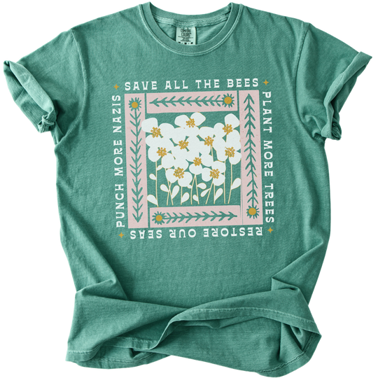 Save All The Bees Punch More Nazis Tee