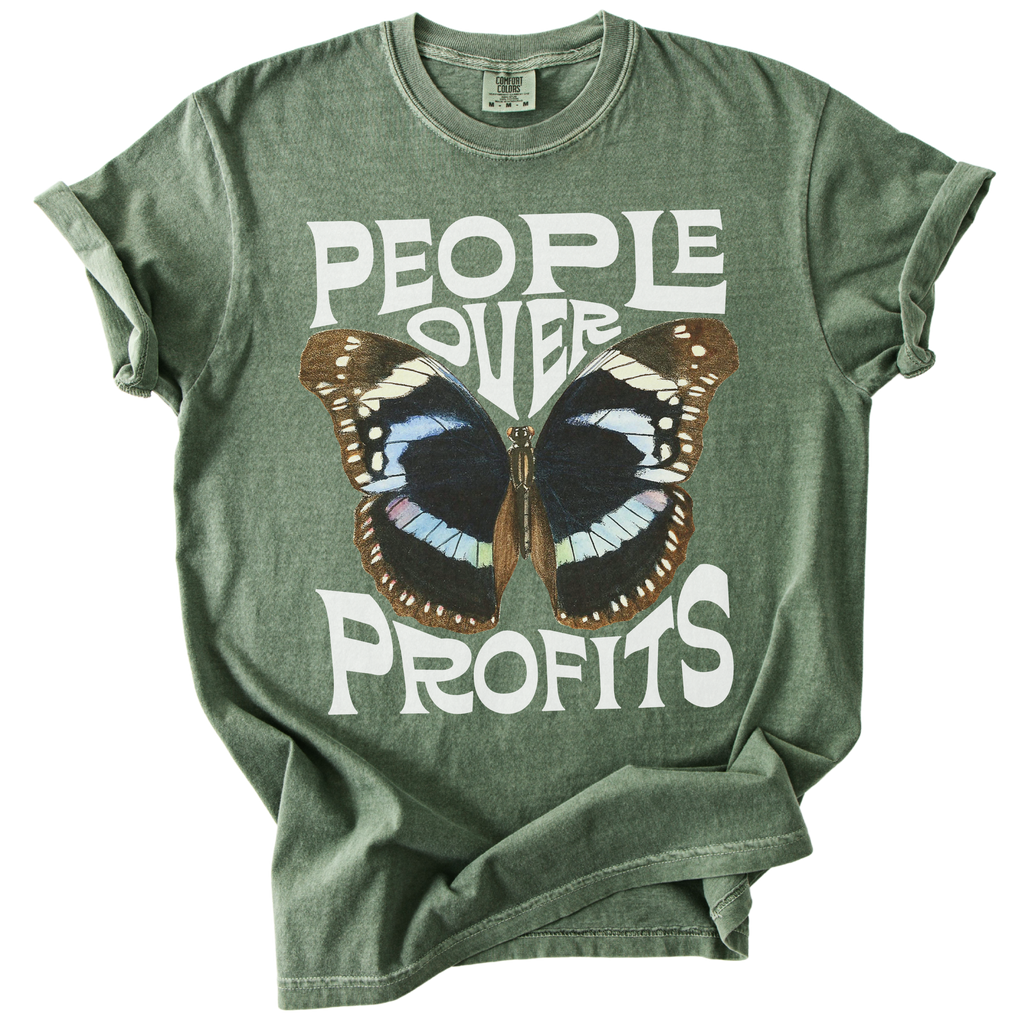People Over Profits Butterfly Tee