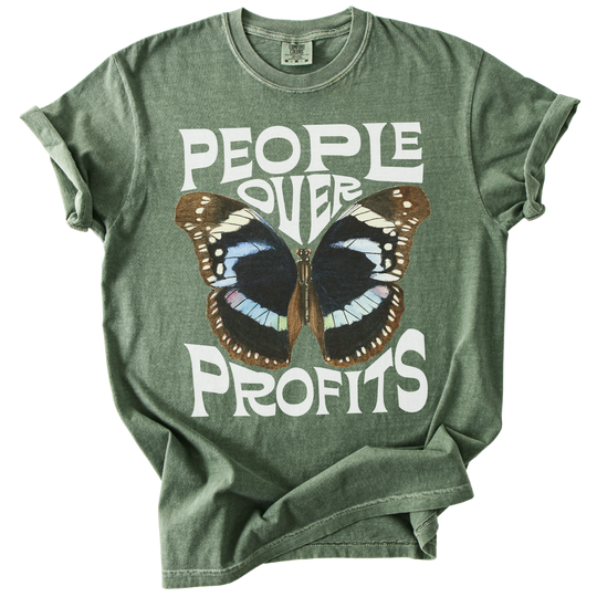 People Over Profits Butterfly Tee