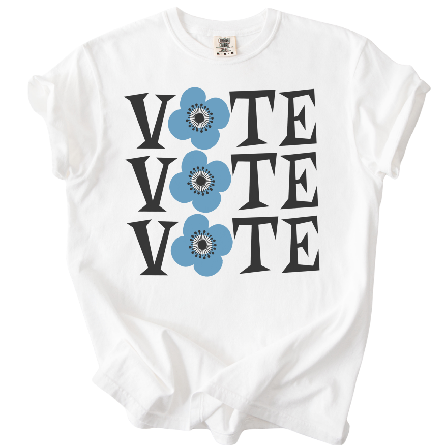 Retro Vote Blue Flower Tee