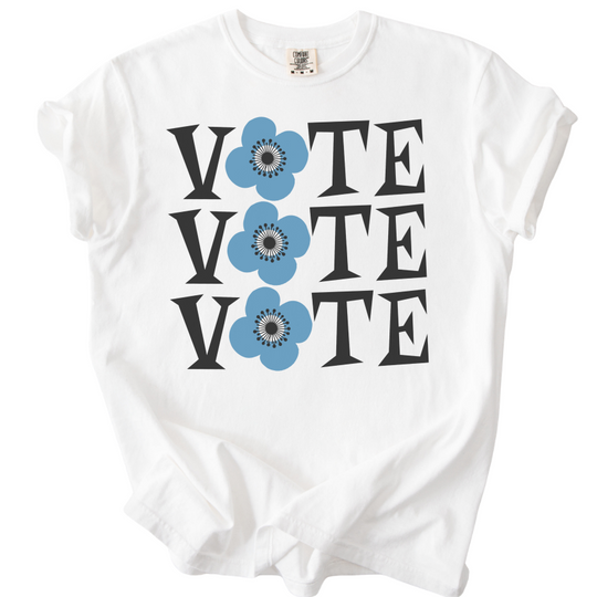 Retro Vote Blue Flower Tee